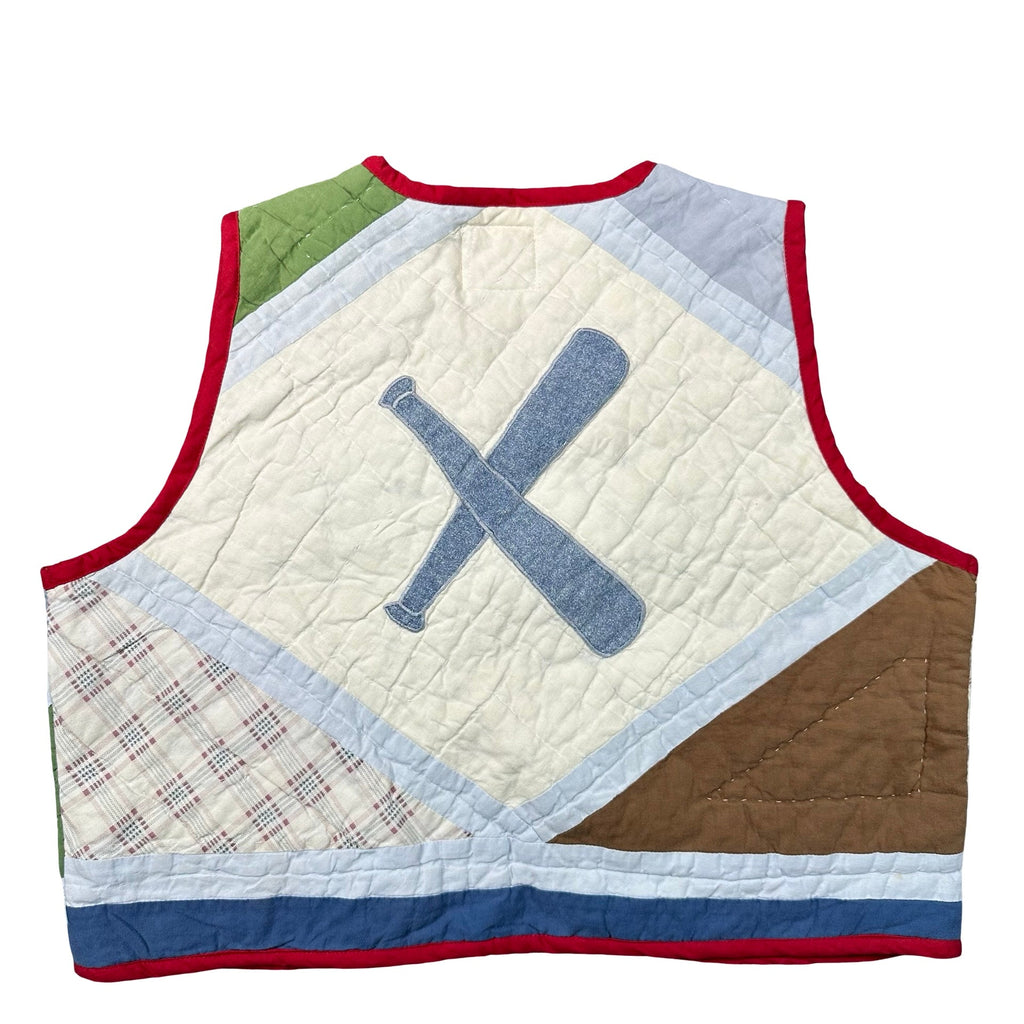 Sandlot Baseball M quilted vest rework - back