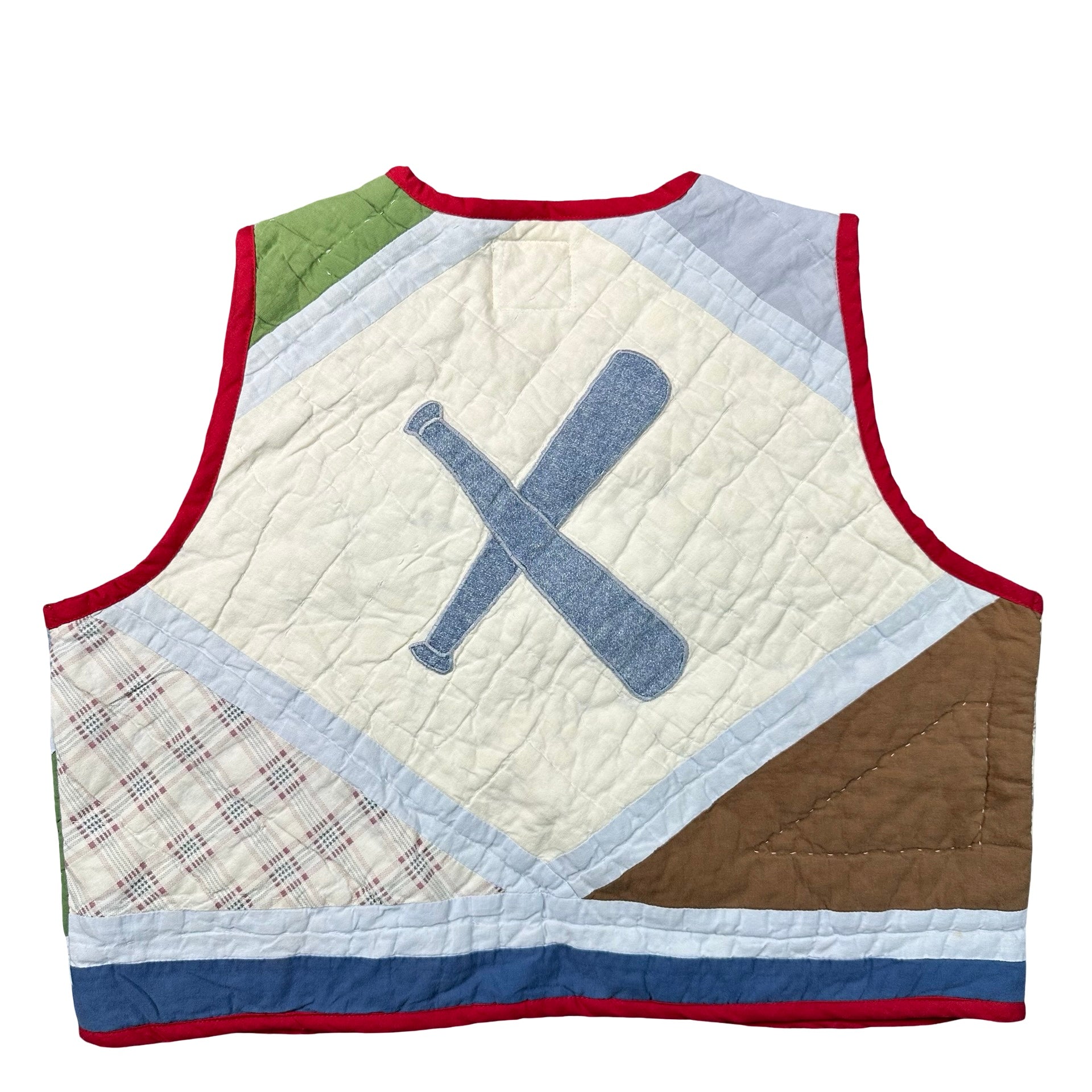 Sandlot Baseball M quilted vest rework - back