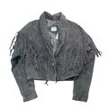 Vintage 80s-90s Cheyenne Outfitters Wyoming Black Suede Fringe Western Jacket