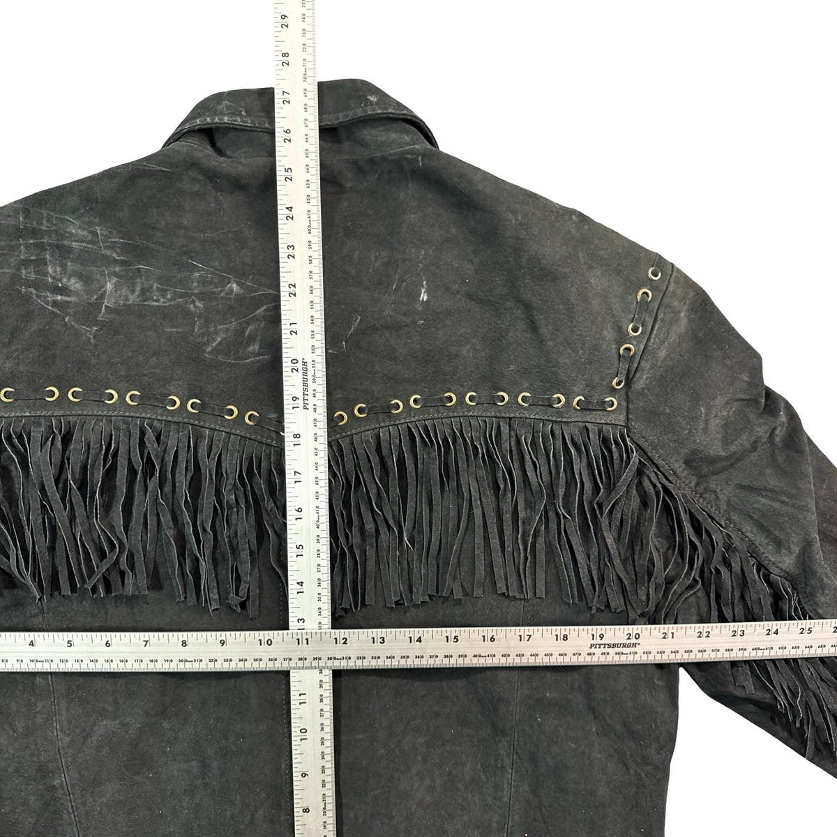 Scully black suede jacket measurements