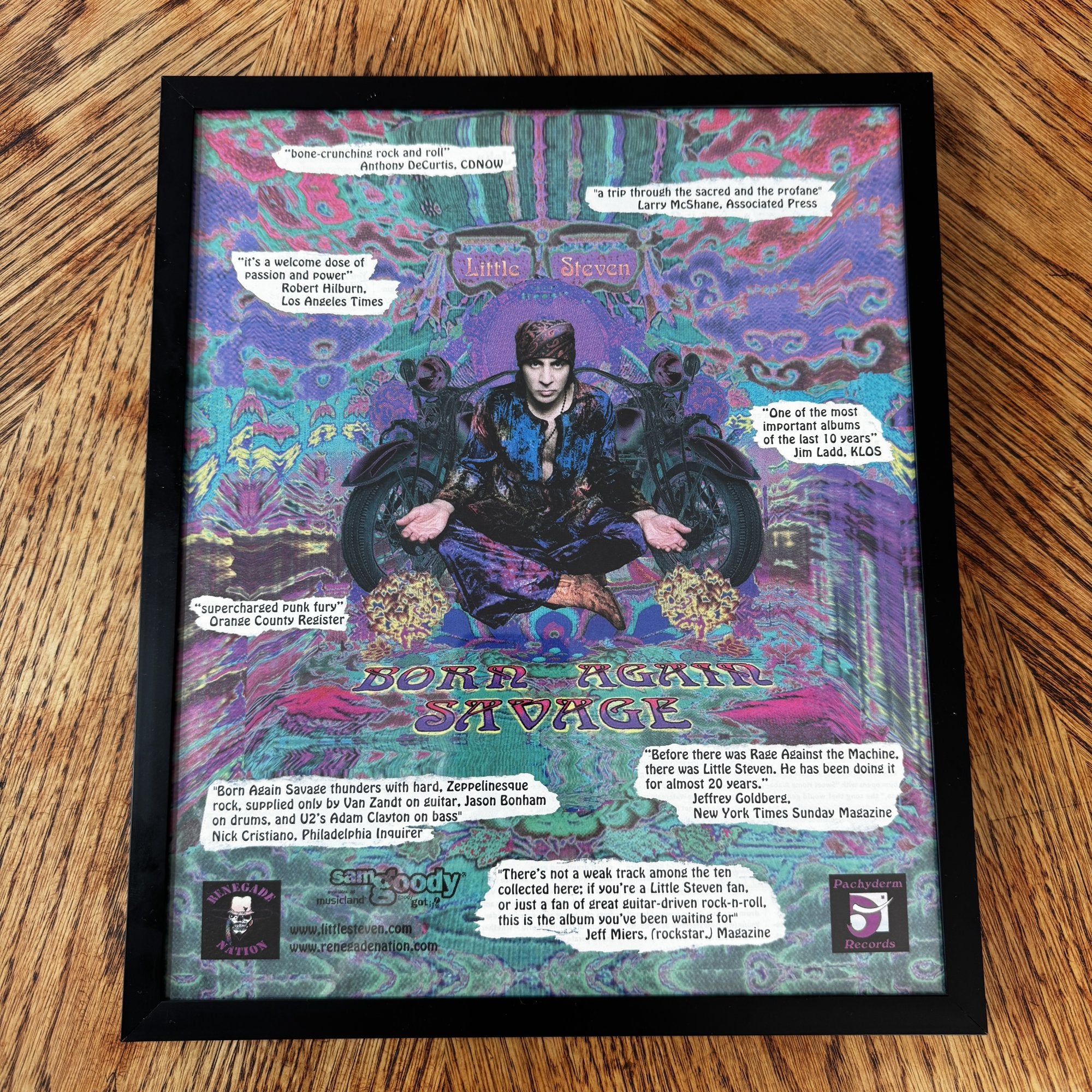 Little Steven Born Again Savage vintage magazine ad in a black 10x12 frame