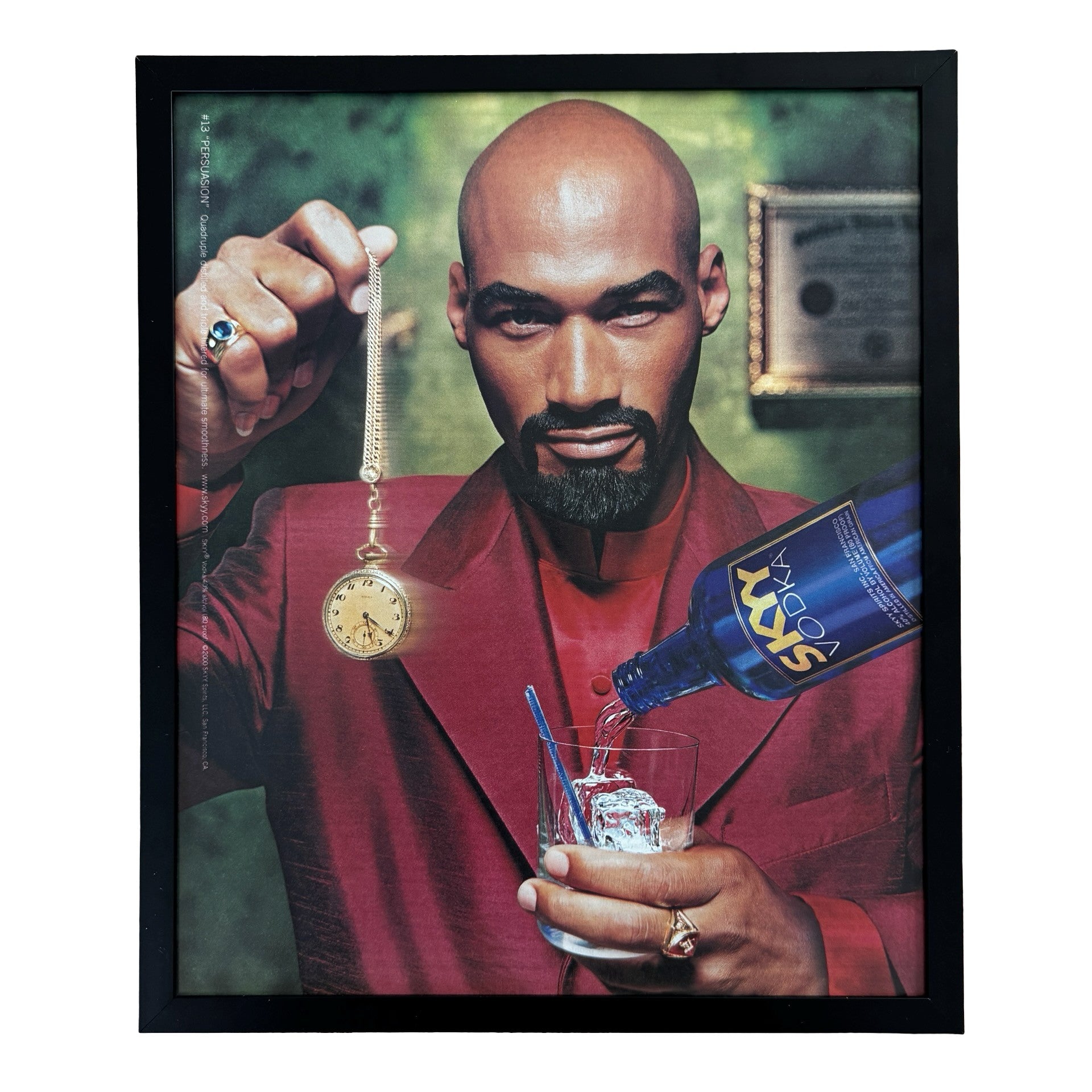 Vintage Skyy Vodka Persuasion Pocket Watch Ad 10x12 Framed Magazine Print