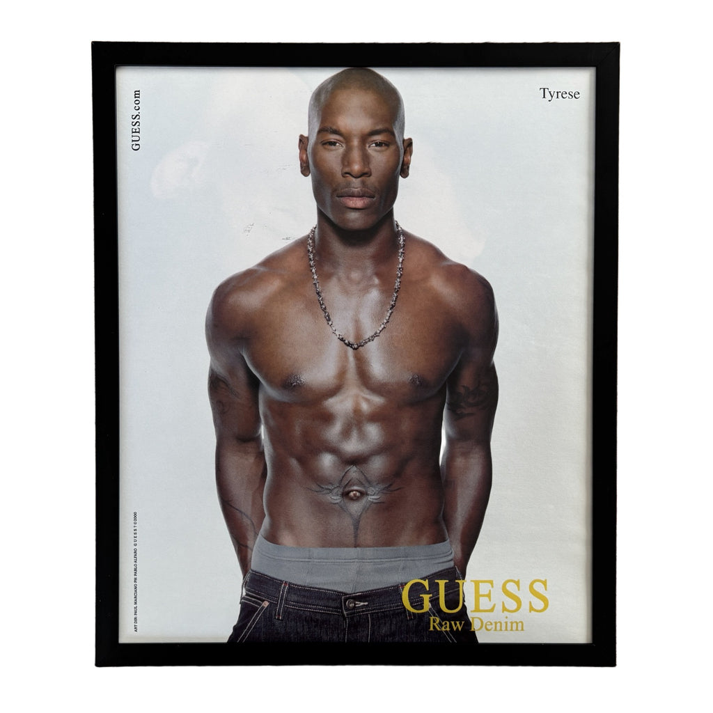 Vintage Tyrese Guess Raw Denim Ad 10x12 Framed Magazine Print