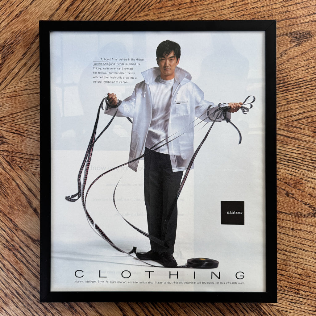 Vintage Slates Clothing Film Reel Fashion Ad 10x12 Framed Magazine Print