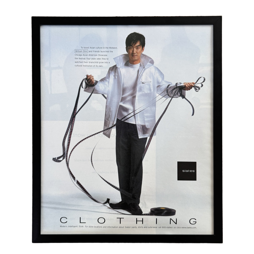 Vintage Slates Clothing Film Reel Fashion Ad 10x12 Framed Magazine Print