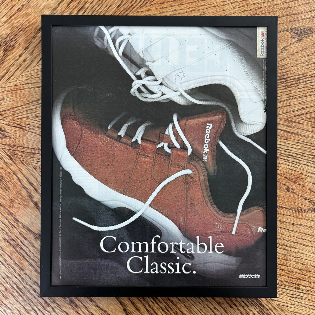 Vintage Reebok Comfortable Classic Sneaker Ad 10x12 Framed Magazine Print