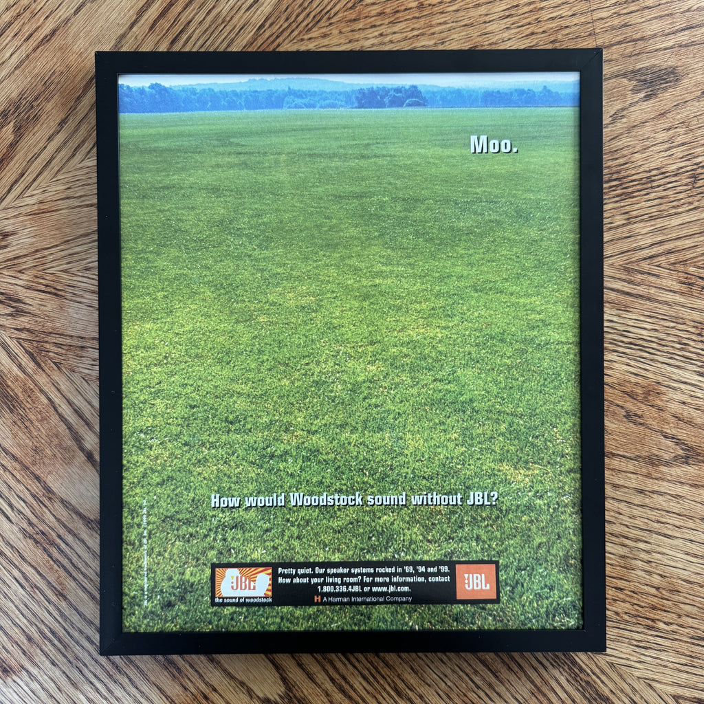 Vintage JBL Woodstock Speakers Sound Ad 10x12 Framed Magazine Print