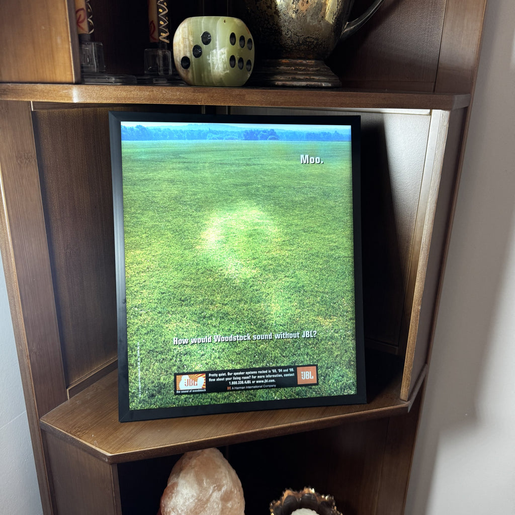 Vintage JBL Woodstock Speakers Sound Ad 10x12 Framed Magazine Print