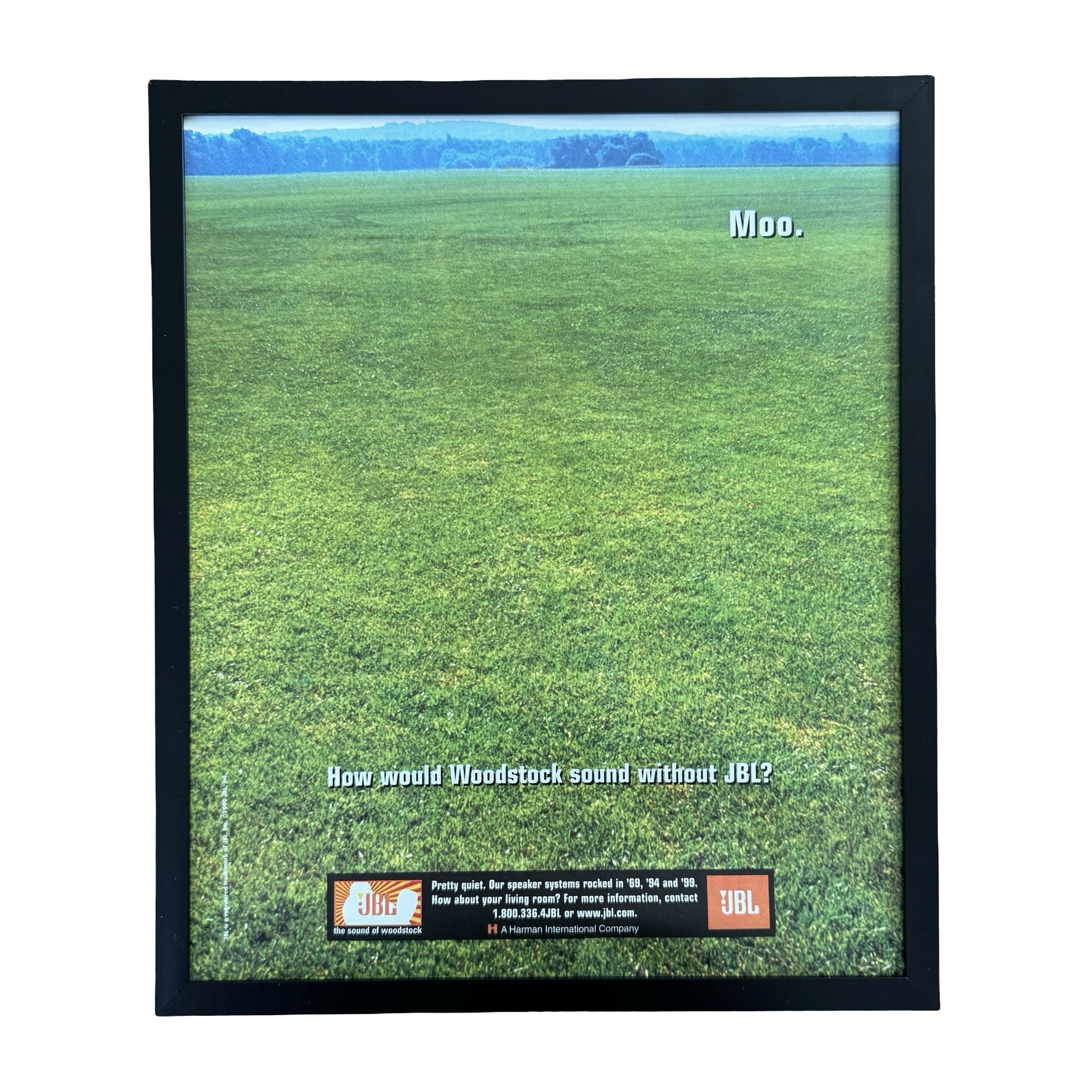 Vintage JBL Woodstock Speakers Sound Ad 10x12 Framed Magazine Print
