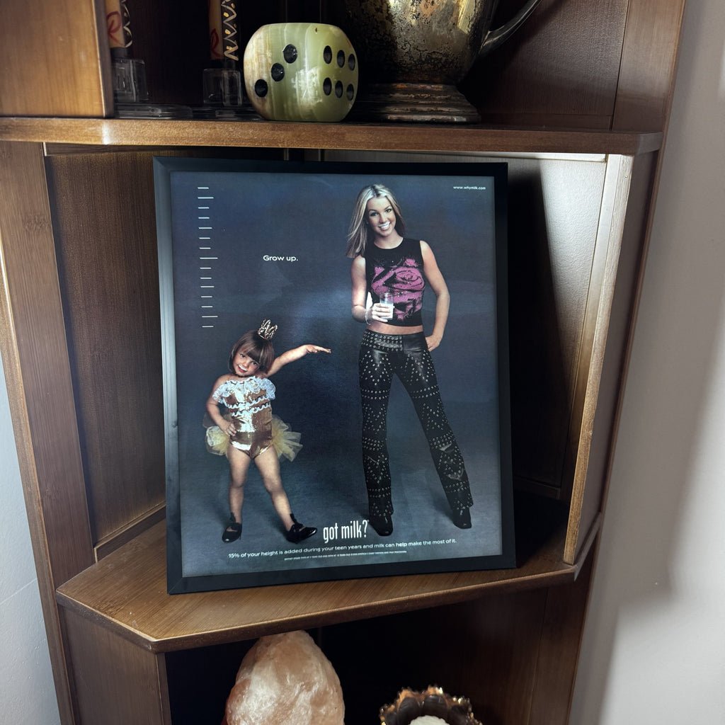Vintage Britney Spears Grow Up got milk Ad 10x12 Framed Magazine Print