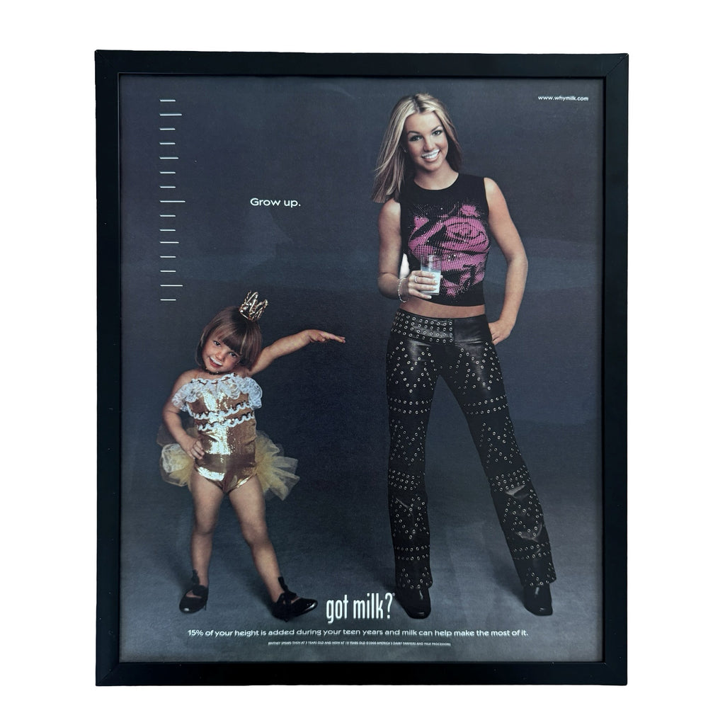 Vintage Britney Spears Grow Up got milk Ad 10x12 Framed Magazine Print