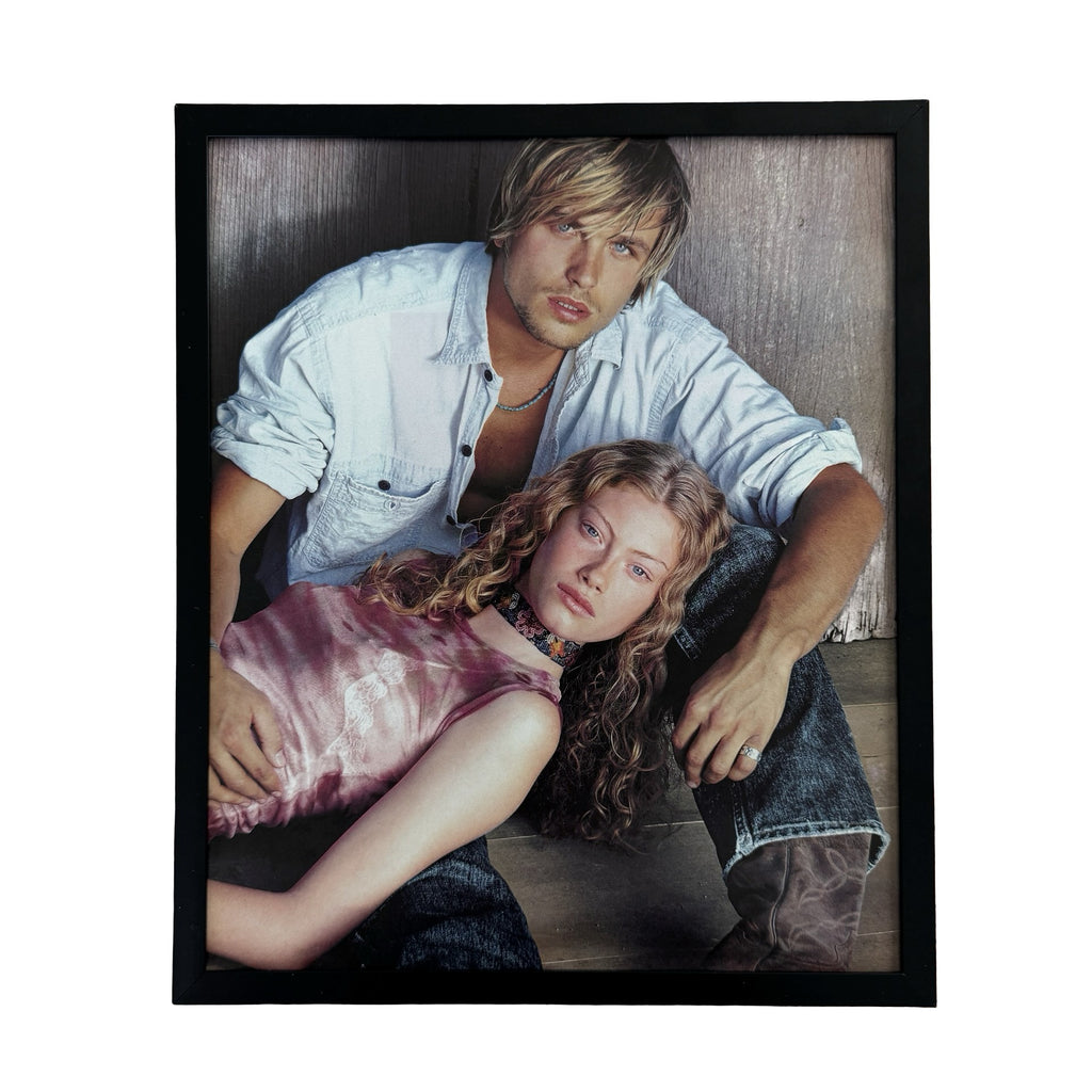 Vintage Y2K Denim Couple Fashion Photo 10x12 Framed Magazine Print