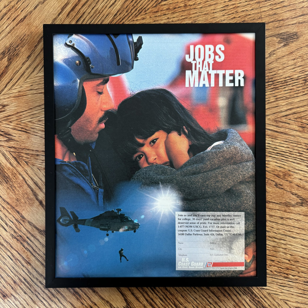 Vintage US Coast Guard Jobs That Matter Ad 10x12 Framed Magazine Print