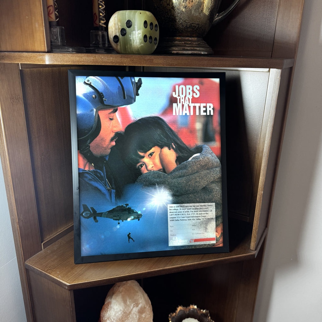 Vintage US Coast Guard Jobs That Matter Ad 10x12 Framed Magazine Print