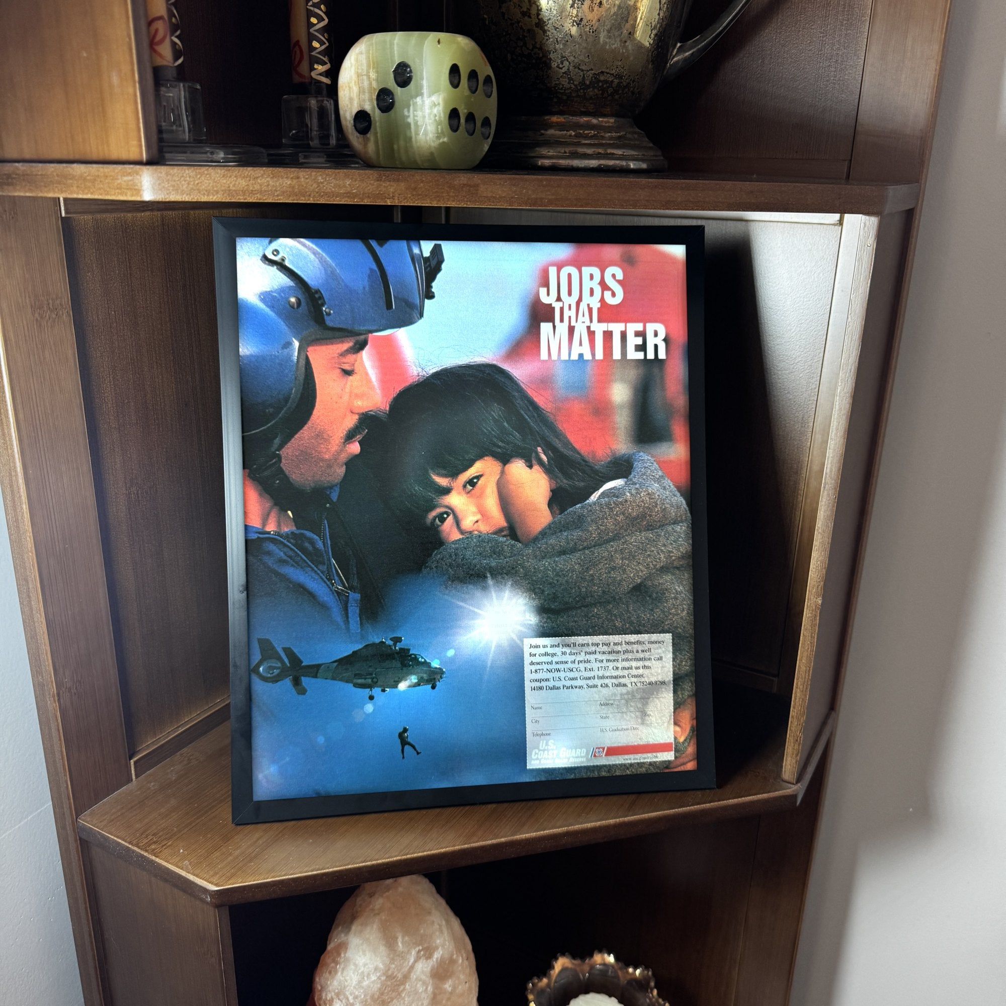 Vintage US Coast Guard Jobs That Matter Ad 10x12 Framed Magazine Print