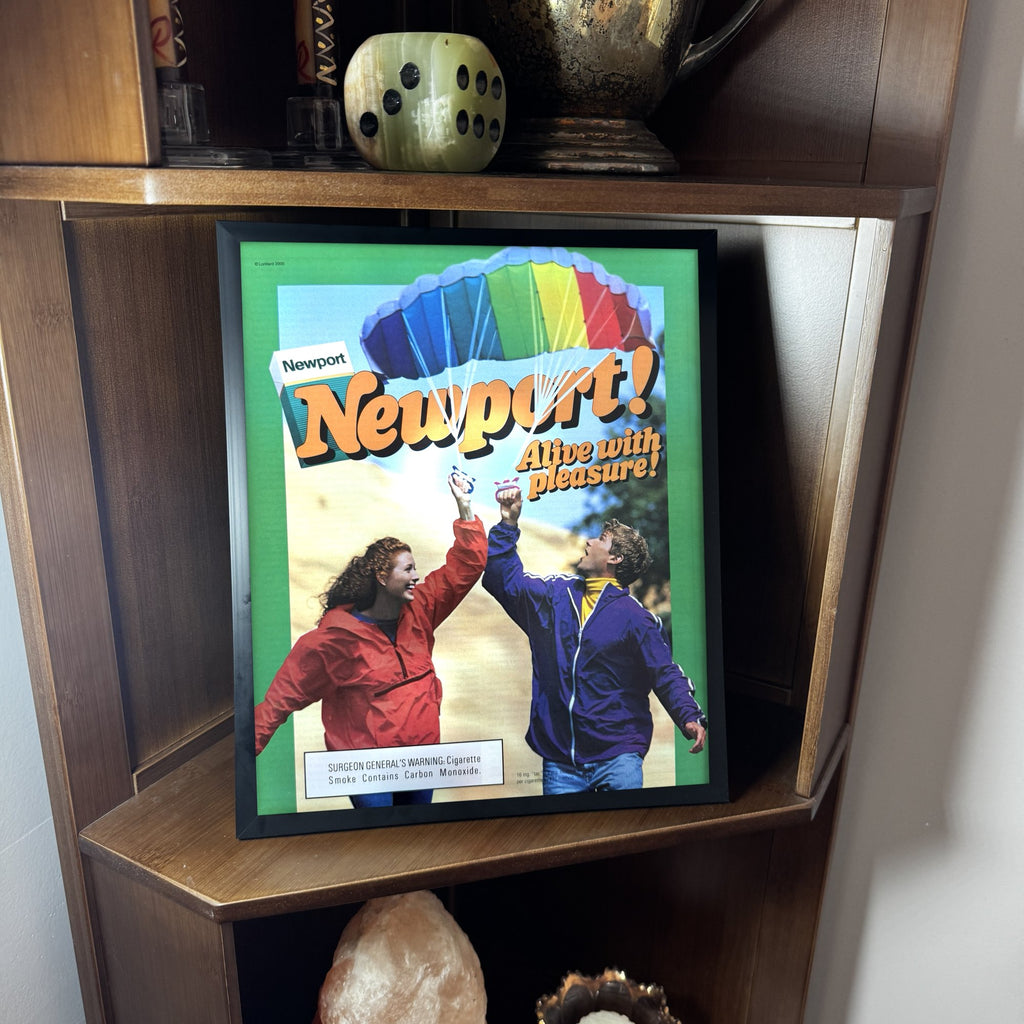 Vintage Newport Alive With Pleasure Parachute Ad 10x12 Framed Magazine Print