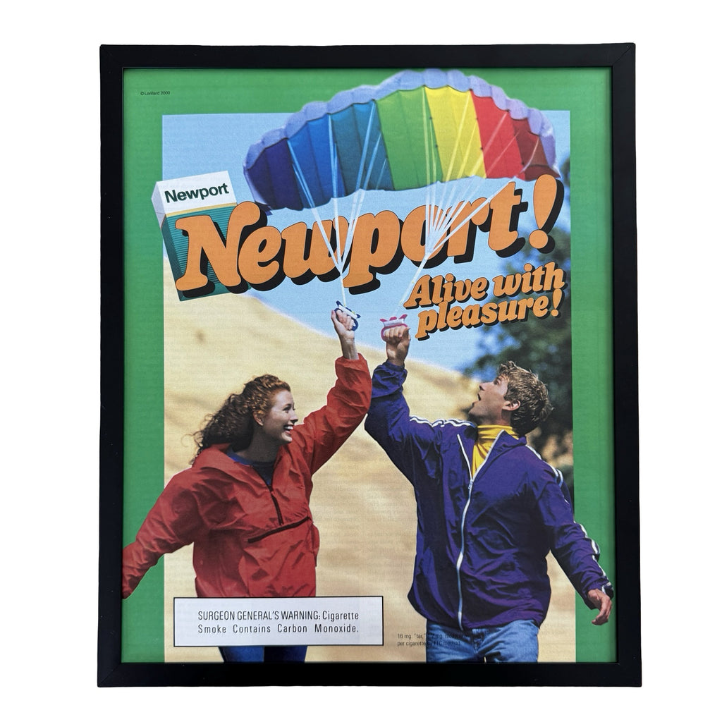 Vintage Newport Alive With Pleasure Parachute Ad 10x12 Framed Magazine Print