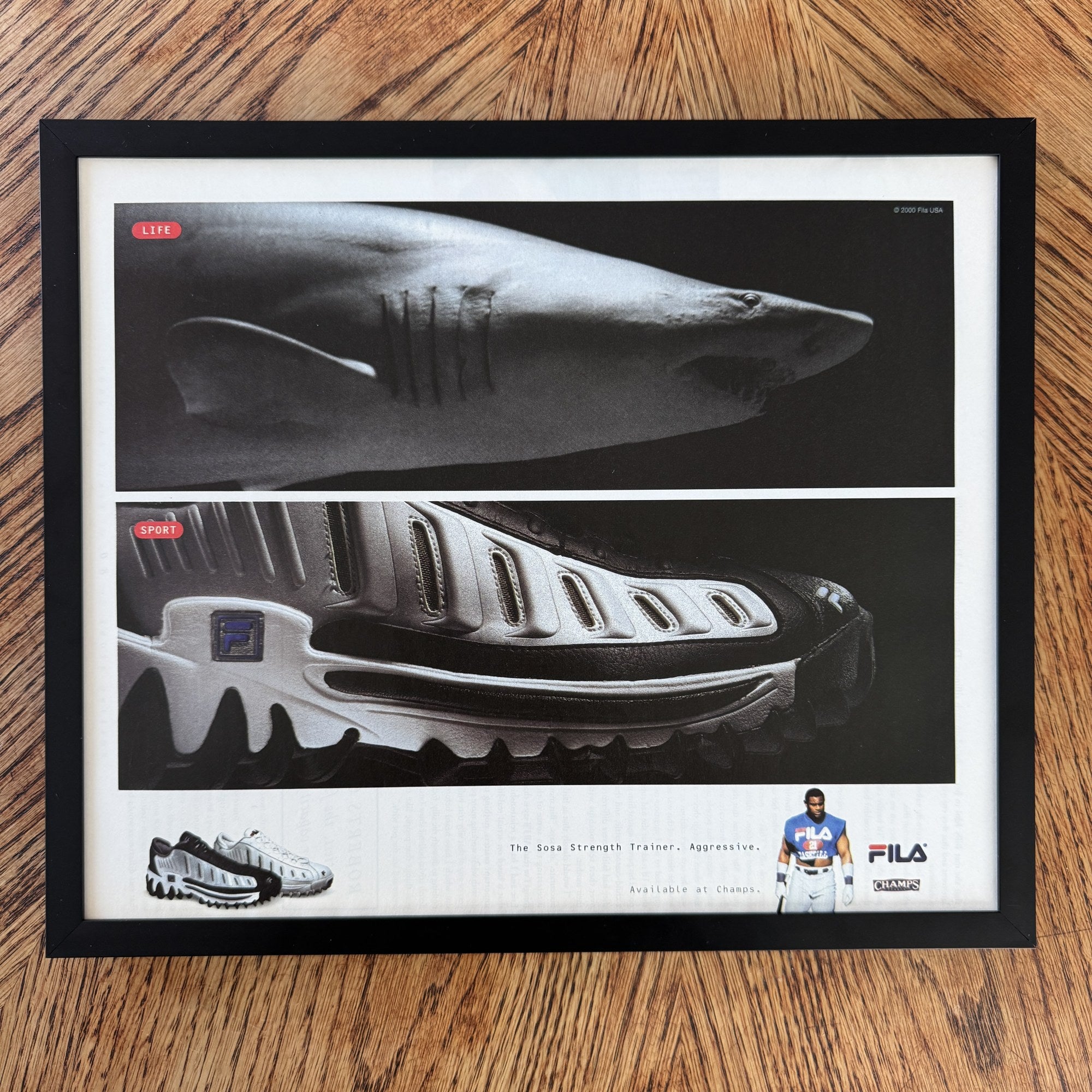 Vintage Sammy Sosa Fila Strength Trainer Ad 10x12 Framed Magazine Print