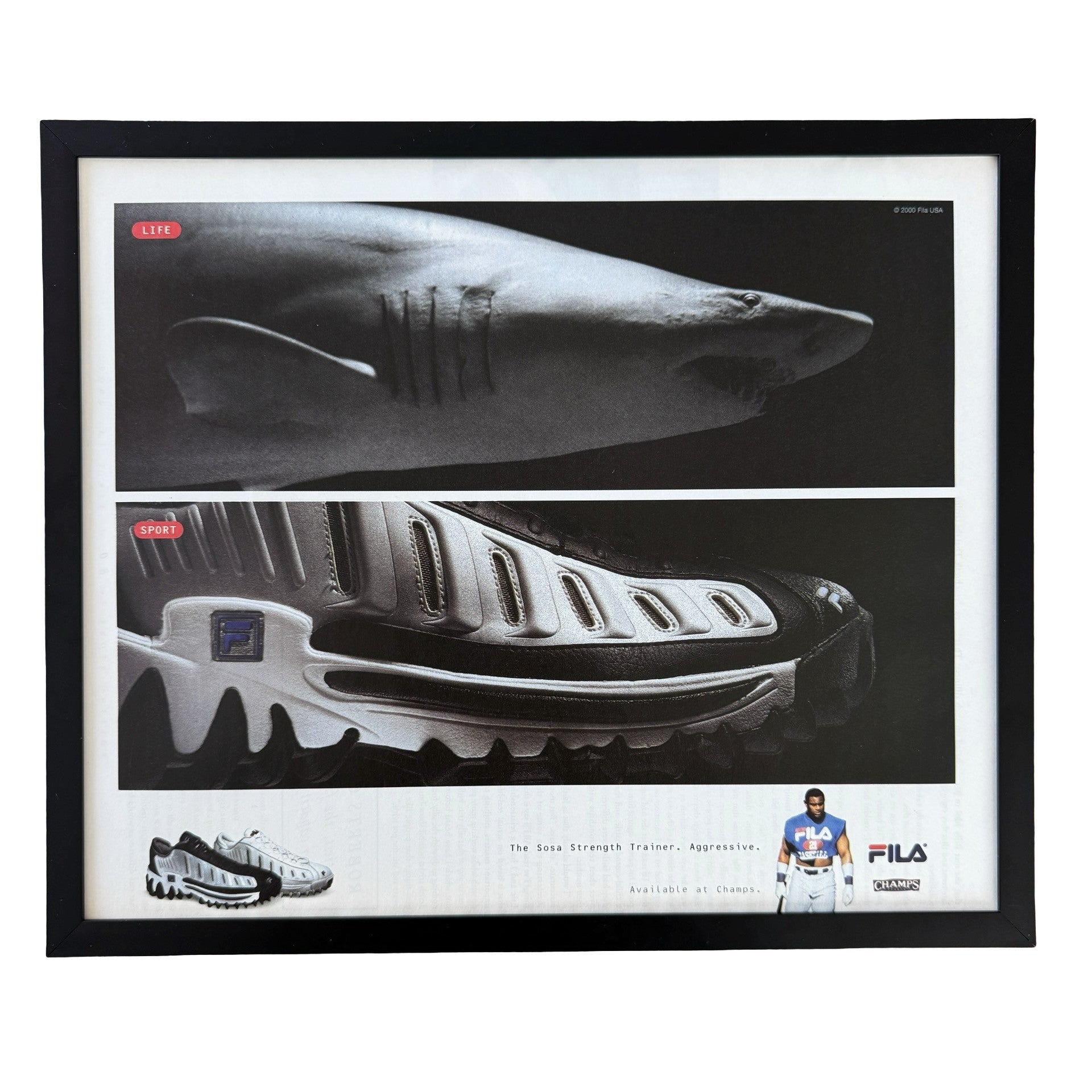 Vintage Sammy Sosa Fila Strength Trainer Ad 10x12 Framed Magazine Print