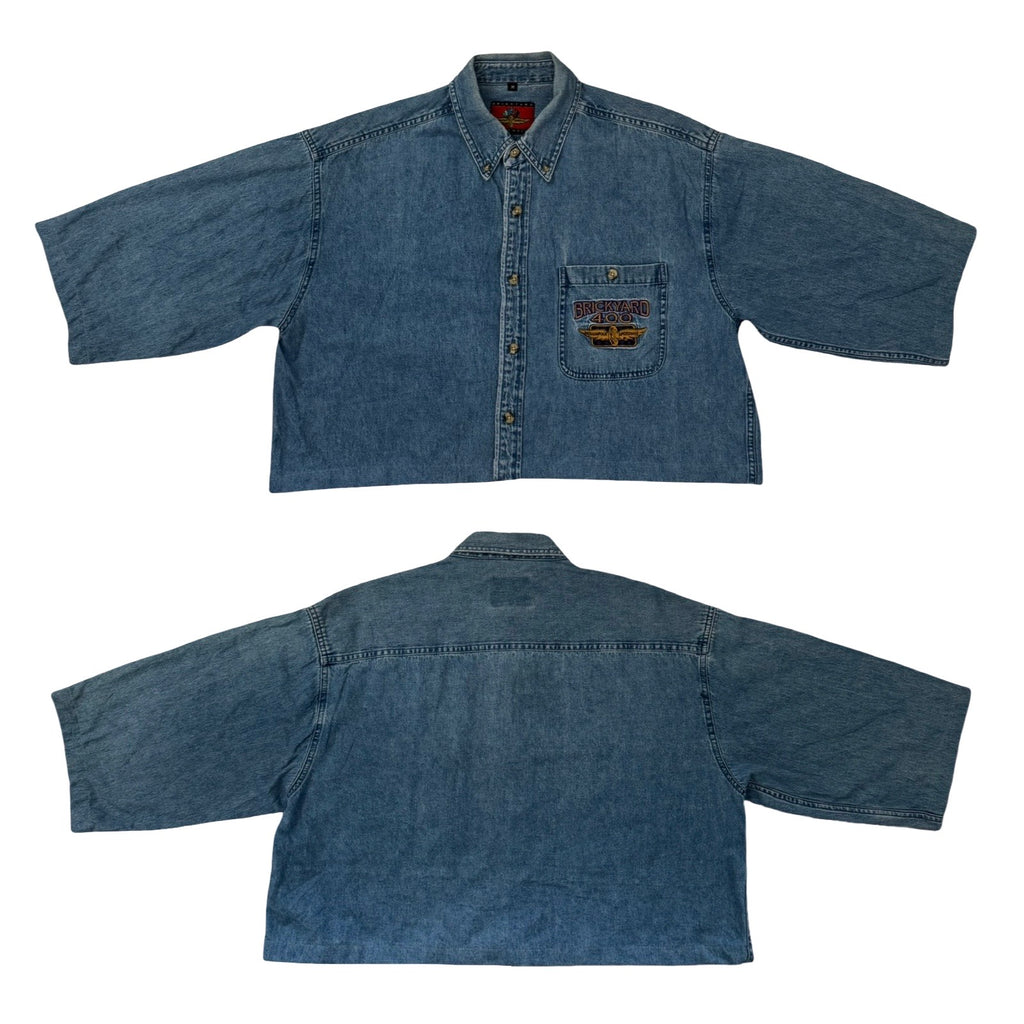 Denim Boxy Waistline Cut Shirt - Reworked & Upcycled