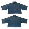 Denim Boxy Waistline Cut Shirt - Reworked & Upcycled