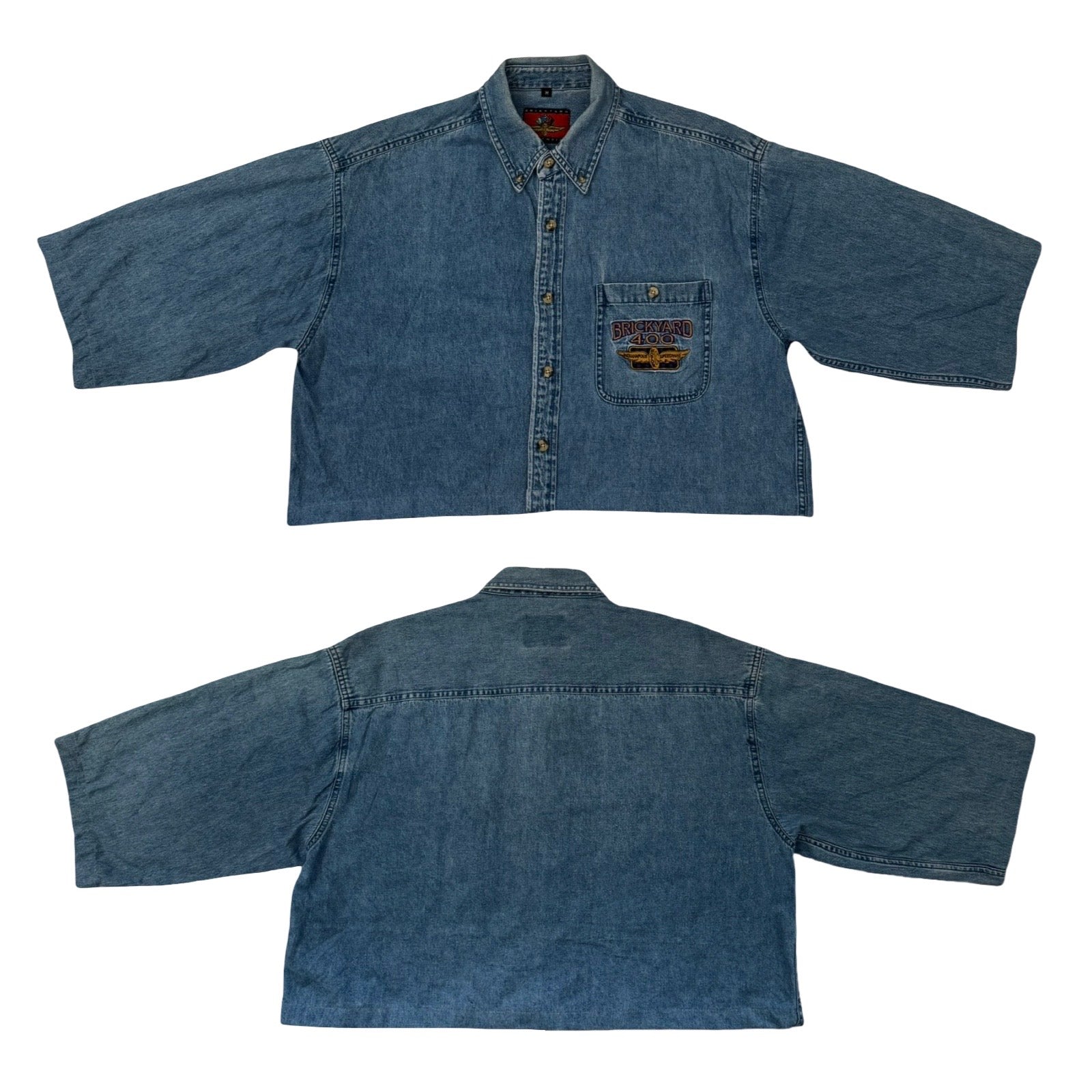 Denim Boxy Waistline Cut Shirt - Reworked & Upcycled