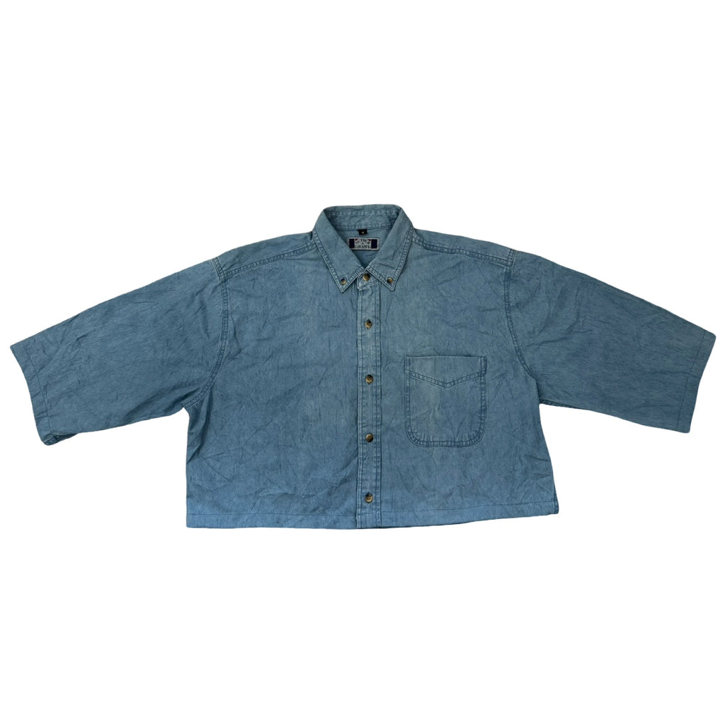 Denim Boxy Waistline Cut Shirt - Reworked & Upcycled