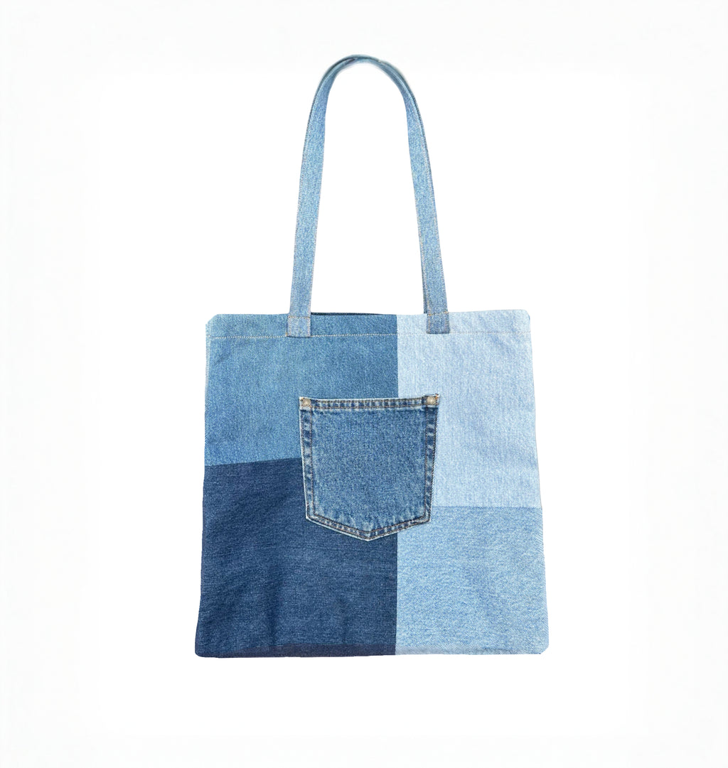 Upcycled Denim Patchwork Tote