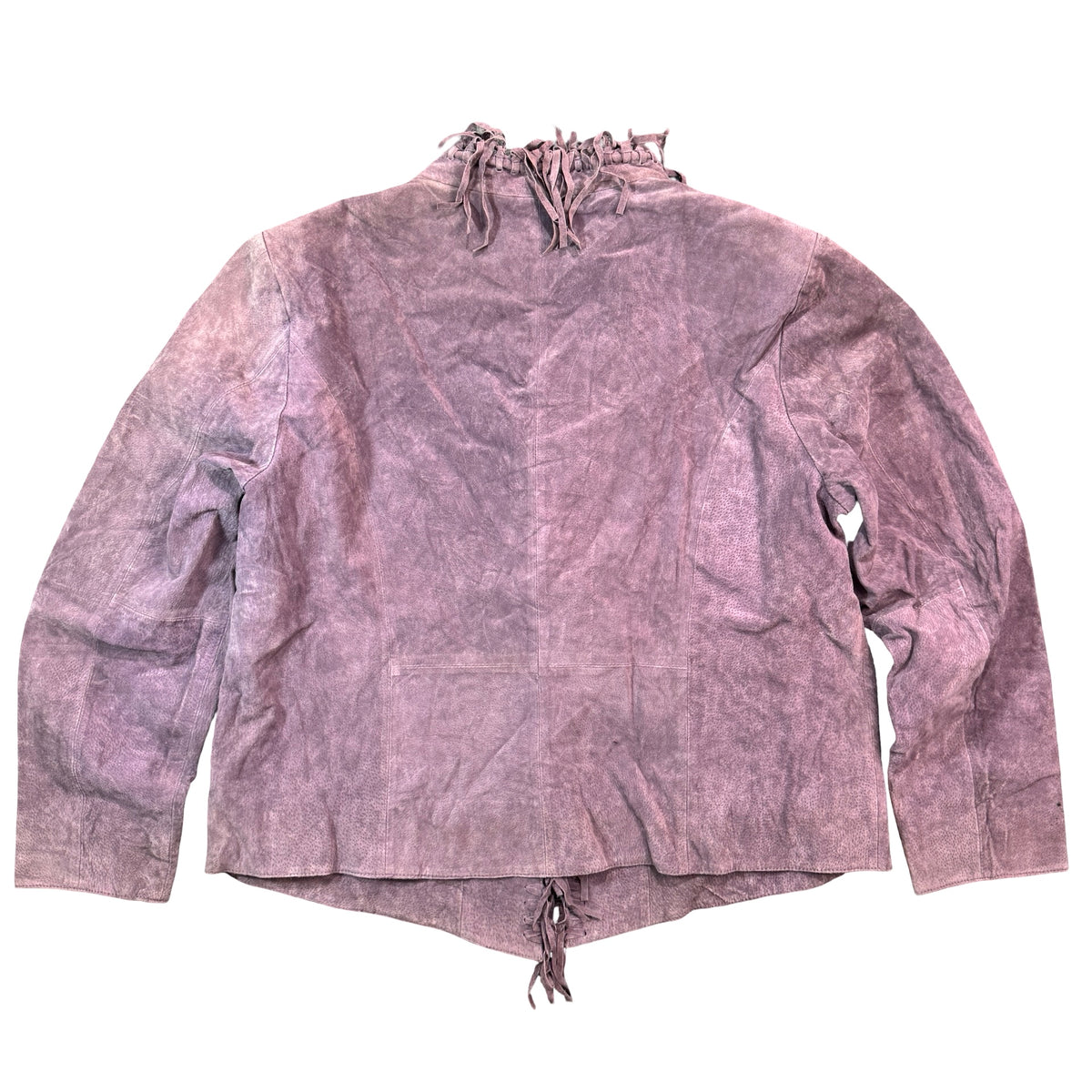 Dialogue Purple Suede Fringe Open Front Jacket Made in China Womens XL