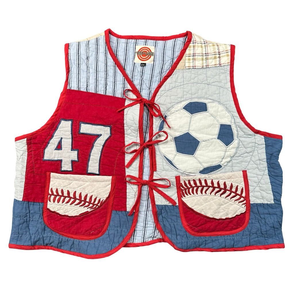 Sandlot Sports quilted vest rework, size 2XL, front