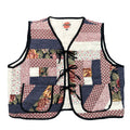 Claret Courthouse Steps quilted vest rework, size 2XL, front