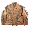 Costume Agent tan faux leather fringe concho jacket front