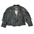Vintage Rock Creek black suede fringe jacket front