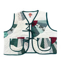 Forest Fan Patchwork XL quilted vest rework, front