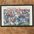 Framed vintage Sports Illustrated Denver Broncos vs Cowboys double page article