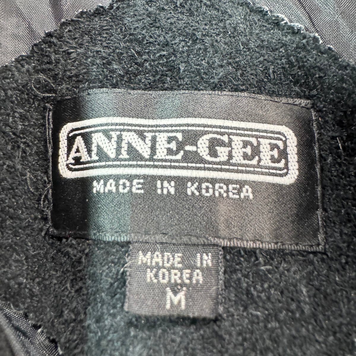 Vintage 80s-90s Anne-Gee Black Suede Fringe Concho Cropped Western Jacket Made in Korea Womens M