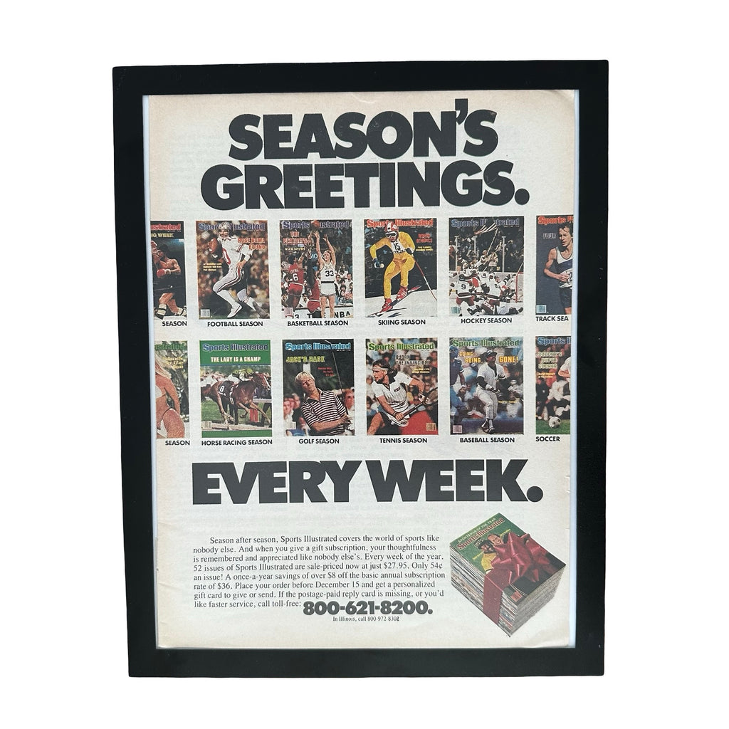 Sports Illustrated Seasons Greetings Every Week Framed Vintage Magazine Ad