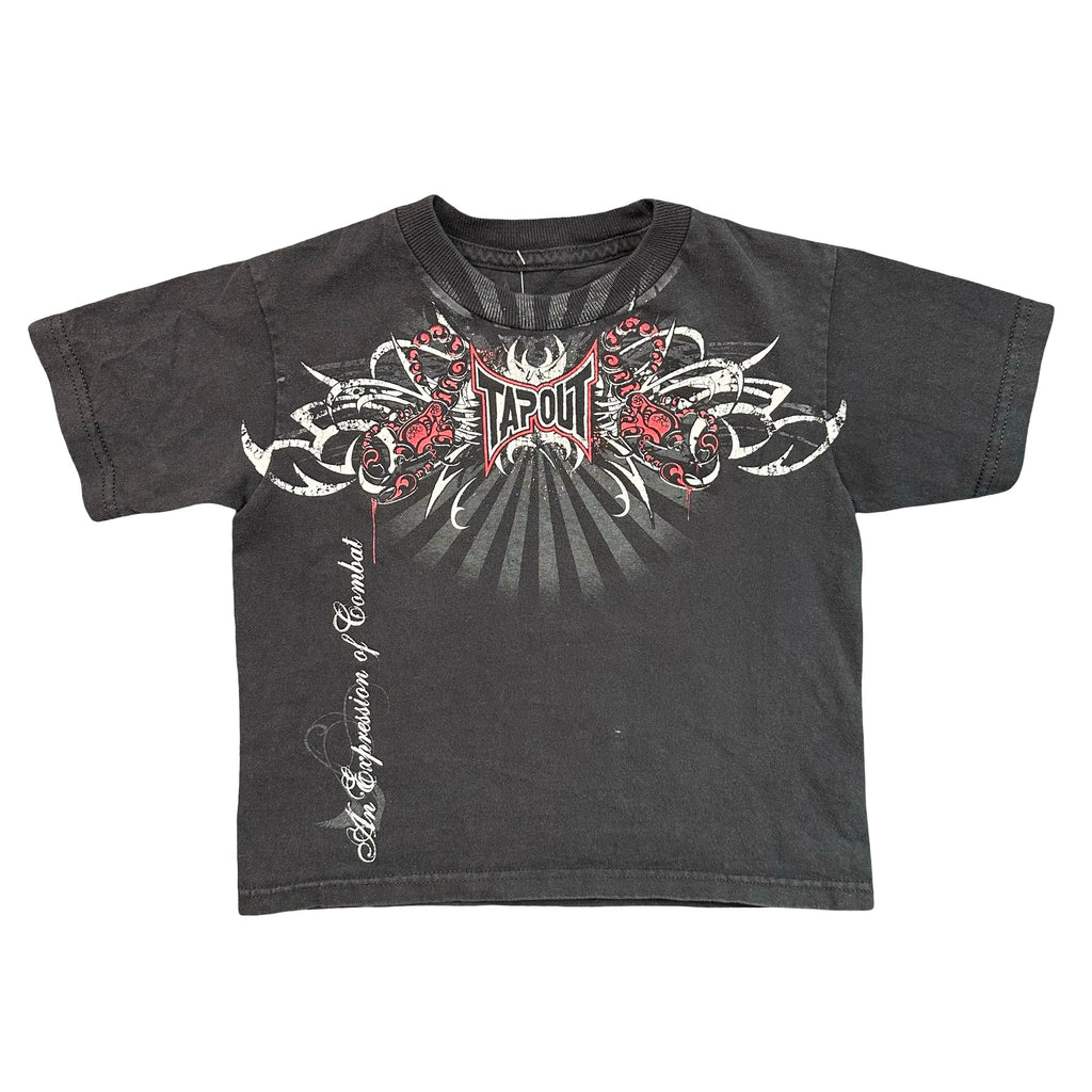 Vintage Y2K TapouT An Expression of Combat Graphic T-Shirt Black 4T
