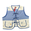 Chambray Butterfly Embroidery L quilted vest rework - front