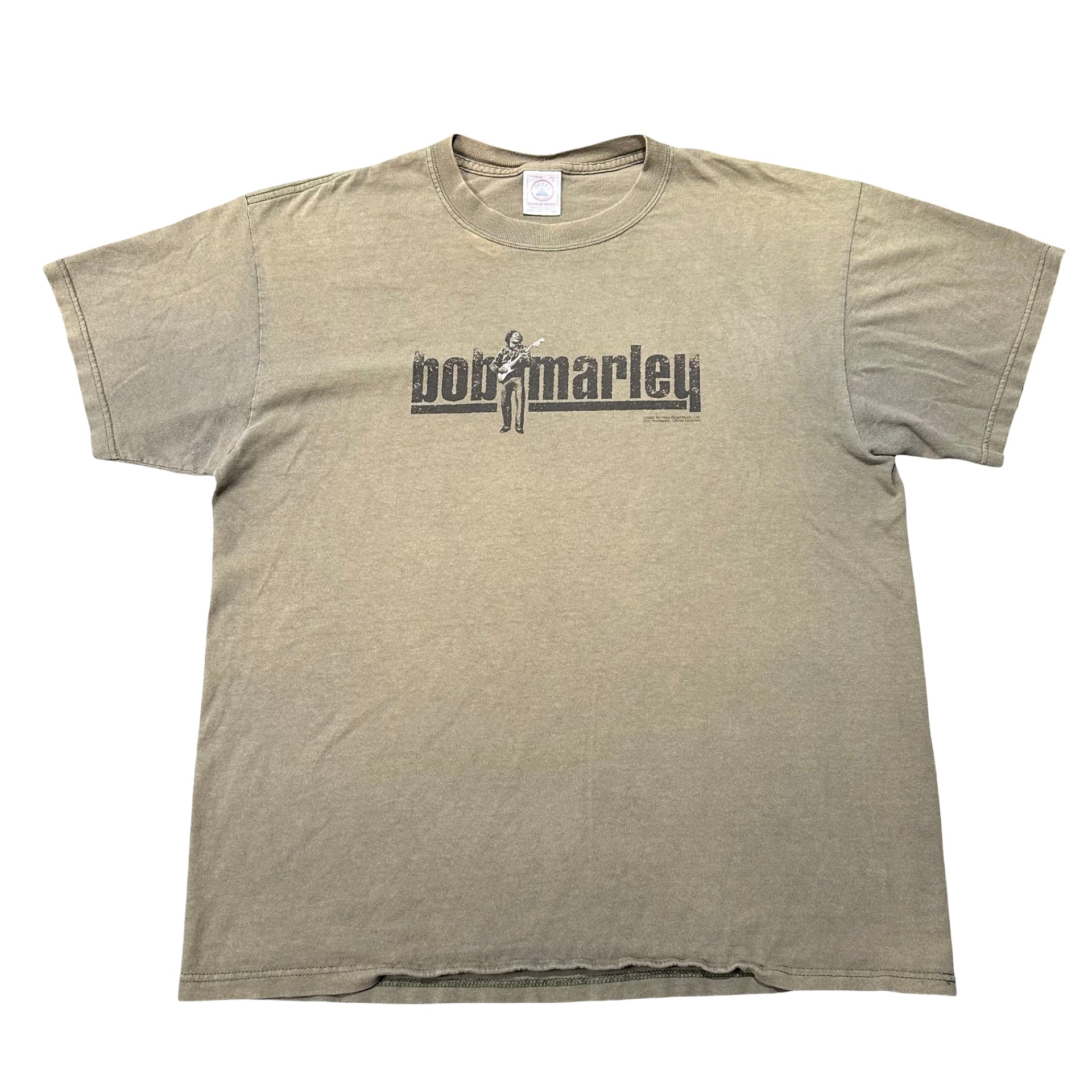 Bob Marley sage green tee front