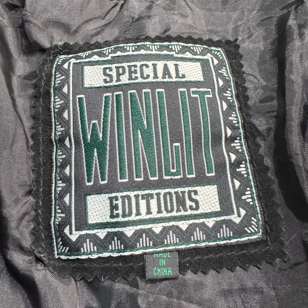 Vintage 90s Winlit Special Editions Black Suede Fringe Concho Button Blazer Jacket Made in China Womens 1X