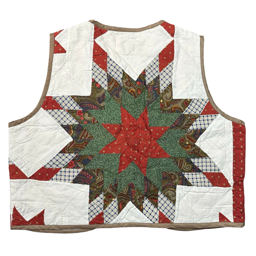 Paisley Star Patchwork M quilted vest rework - back