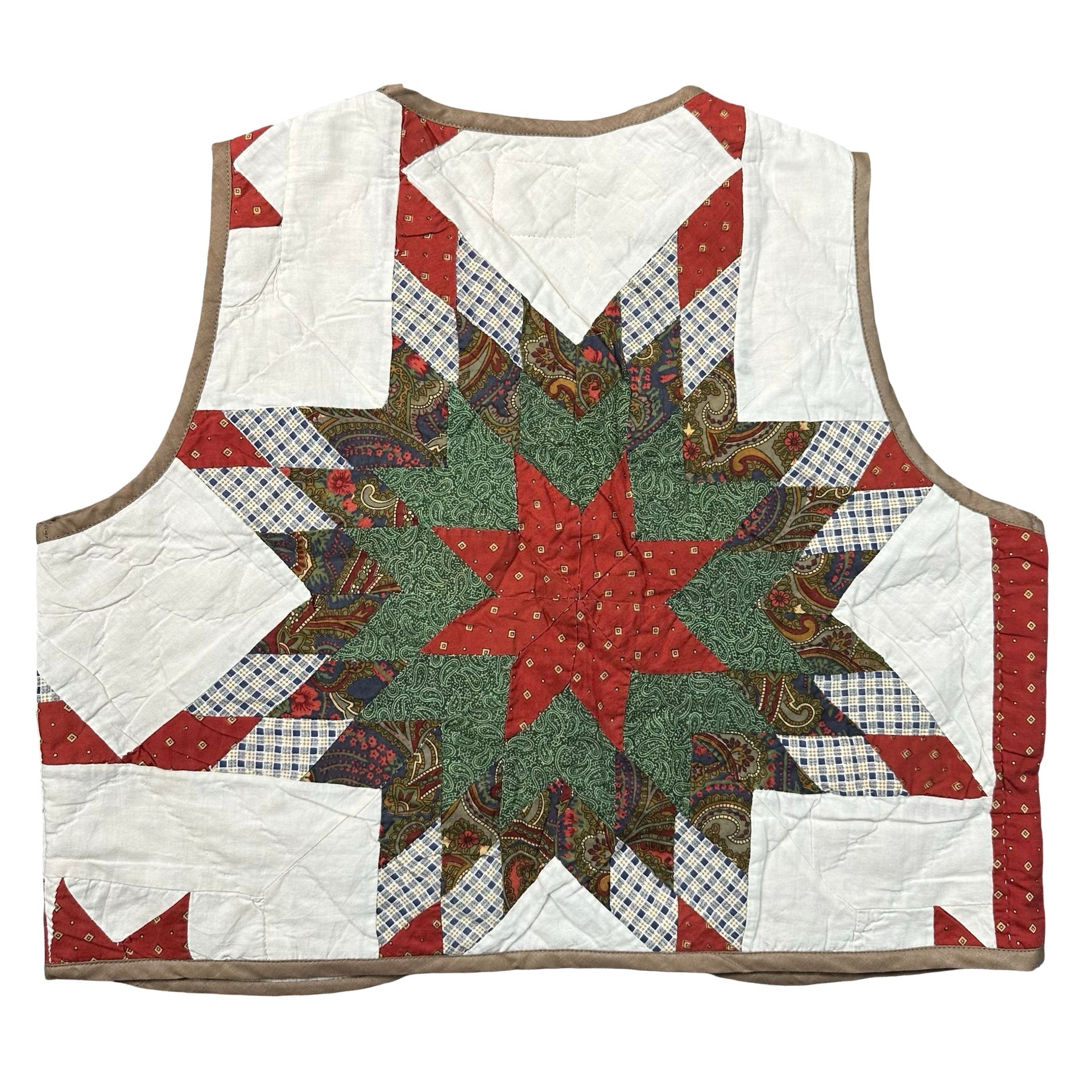 Paisley Star Patchwork M quilted vest rework - back