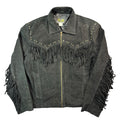 Vintage Scully black suede fringe jacket front