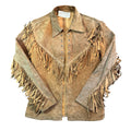 Vintage Australian Leathercraft tan suede fringe jacket front