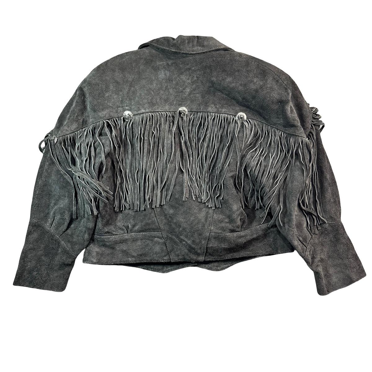 Rock Creek black suede fringe jacket back