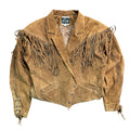 Vintage 80s-90s G-III Leather Brown Suede Fringe Western Jacket Made in China Unisex XL
