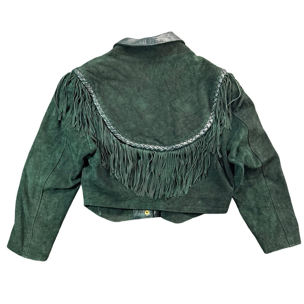 Putnam Leathers green suede jacket back