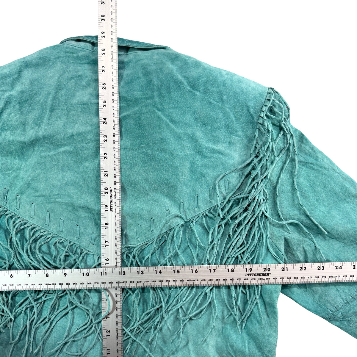 Scully turquoise suede jacket measurements