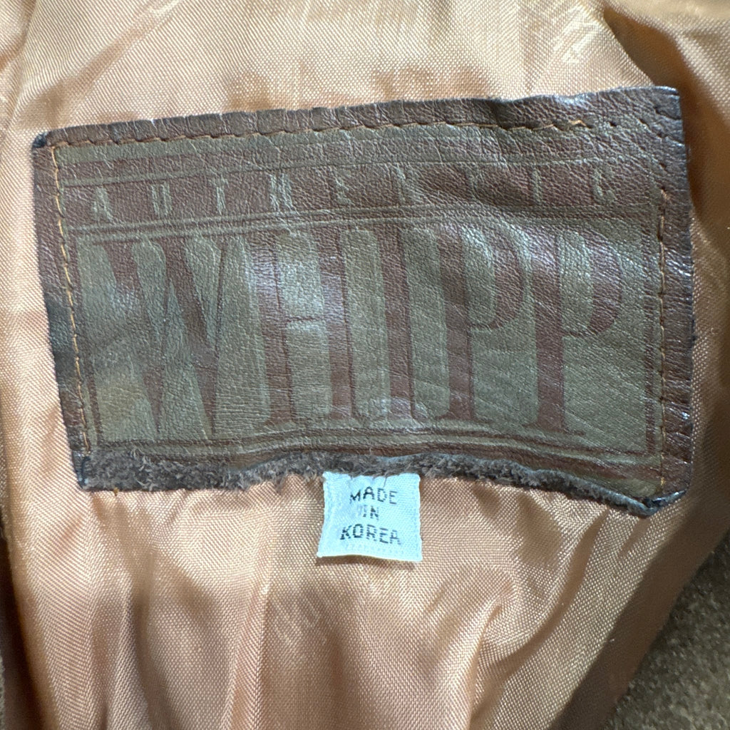 Vintage 80s-90s Whipp Tan Suede Fringe Leather Yoke Western Jacket Made in Korea Womens M
